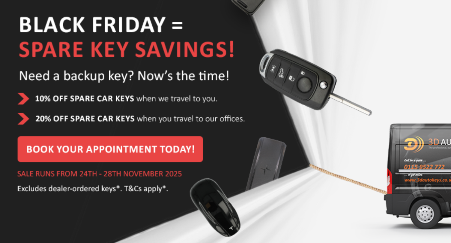 Black Friday = Spare key savings! Background Image