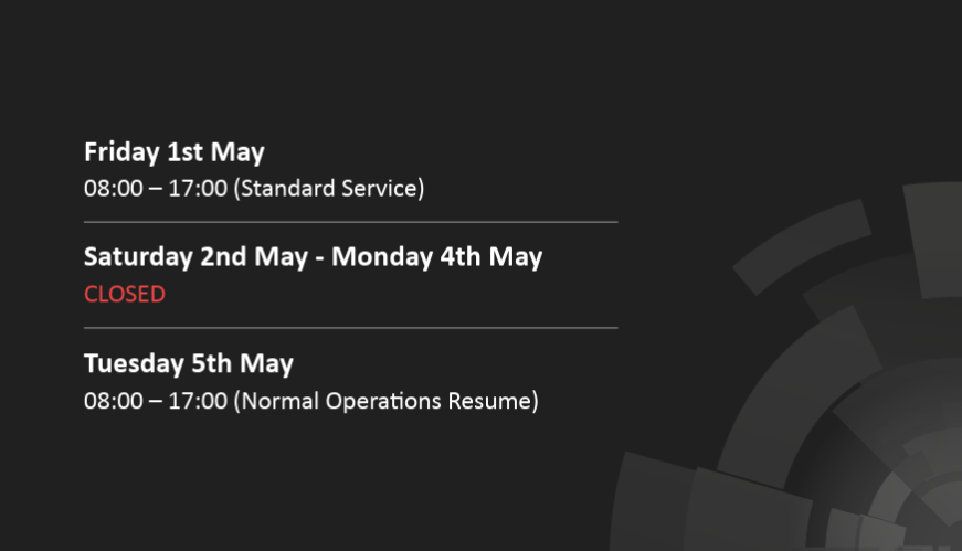 Early May Bank Holiday Closing Times 2026